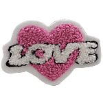 Ferro su patch, vestito, Cuore, rosa, 80x50mm, 50PC/borsa, Venduto da borsa