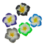 Polymer Ton Perlen , Blume, gemischte Farben, 16x16x9mm, Bohrung:ca. 2.5mm, 500PCs/Tasche, verkauft von Tasche