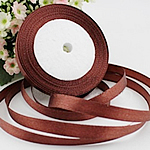 Satin band, Satin Ribbon, röd kaffe färg, 10mm, 30PC/Lot, Säljs av Lot