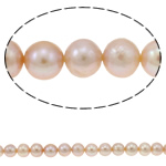 Runda odlad sötvattenspärla pärlor, Freshwater Pearl, naturlig, rosa, Grade A, 8-9mm, Hål:Ca 0.8mm, Såld Per 15 inch Strand