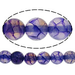 Perles agate veines de dragon naturelles, Rond, violet, 6mm, Trou:Environ 1mm, Longueur Environ 15 pouce, 20Strandstoron/lot, Environ 65PC/brin, Vendu par lot