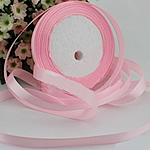 Ribín Satin, Satin Ribbon, bándearg éadrom, 6mm, 40ríomhairí pearsanta/Lot, Díolta De réir Lot