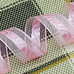 Nastro di raso, nastro satin, jacquard, a due lati, rosa, 20mm, 5PC/lotto, Venduto da lotto