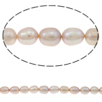 Ris odlad sötvattenspärla pärlor, Freshwater Pearl, naturlig, purpur, Grade A, 9-10mm, Hål:Ca 0.8mm, Såld Per 14 inch Strand