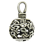 Pendentifs creux en alliage de zinc, tambour, Plaqué de couleur d'argent, protéger l'environnement, sans nickel, plomb et cadmium, 14x23mm, Trou:Environ 3x5mm, 200PC/lot, Vendu par lot