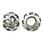 Zinklegering holle kralen, Zinc Alloy, Drum, antiek zilver plated, zonder troll, nikkel, lood en cadmium vrij, 9x10mm, Gat:Ca 4.5mm, 200pC's/Lot, Verkocht door Lot