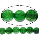 Natuurlijke Dragon Veins Agaat kralen, Ronde, groen, 8mm, Gat:Ca 1mm, Lengte Ca 15 inch, 10strengen/Lot, Ca 48pC's/Strand, Verkocht door Lot