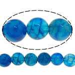 Perles agate veines de dragon naturelles, Rond, bleu, 8mm, Trou:Environ 1mm, Longueur Environ 15 pouce, 20Strandstoron/lot, 48PC/brin, Vendu par lot