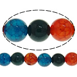 Perles agate veines de dragon naturelles, Rond, normes différentes pour le choix, multicolore, Trou:Environ 1-1.2mm, Longueur Environ 15 pouce, Vendu par lot