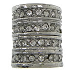 Zinc Alloy Magnetic Clasp Column platinum color plated with rhinestone nickel lead & cadmium free Approx 9mm Sold By Lot