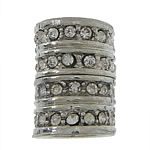 Zinc Alloy Magnetic Clasp Column platinum color plated with rhinestone nickel lead & cadmium free Approx 7mm Sold By Lot