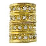 Zinc Alloy Magnetic Clasp Column gold color plated with rhinestone nickel lead & cadmium free Approx 7mm Sold By Lot