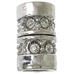 Zinc Alloy Magnetic Clasp Column platinum color plated with rhinestone nickel lead & cadmium free Approx 4mm Sold By Lot