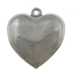 Acier inoxydable Coeur Pendentifs, couleur originale, 16x18mm, Trou:Environ 1mm, 500PC/lot, Vendu par lot