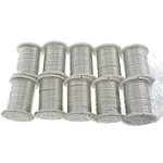 Filo di rame, with rocchetto di plastica, placcato color argento, 0.30mm, Lunghezza 10 m, 10PC/lotto, Venduto da lotto