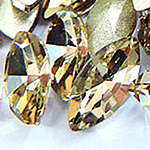 Kristalni kabošani, Kristal, Konj očiju, srebrne boje pozlaćen, Rivoli natrag & faceted, Topaz, 13x27mm, 96računala/Torba, Prodano By Torba