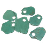 Přírodní Turquoise Přívěsek, zelený, 32-52x55-68x5-6mm, Otvor:Cca 12mm, 30PC/Lot, Prodáno By Lot