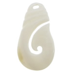 Prirodni White Shell Privjesci, Bijela Shell, 24x44x4mm, Rupa:Približno 4x3mm, 10računala/Lot, Prodano By Lot