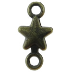 Star Zinc Alloy priključak, Cink Alloy, Zvijezda, antička brončana boja pozlaćen, 1/1 petlje, nikal, olovo i kadmij besplatno, 15x8mm, Rupa:Približno 1mm, 700računala/Torba, Prodano By Torba