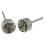 Stainless Steel Earring Stud Component original color 5mm 0.8mm Inner Approx 4mm Sold By Lot