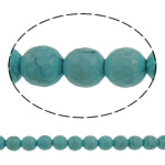 Tyrkysové korálky, Syntetický Turquoise, Kolo, tváří, modrý, 10mm, Otvor:Cca 1.5mm, Cca 40PC/Strand, Prodáno za Cca 15.7 inch Strand