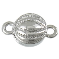 Sinc Alloy Clasp maighnéadach, Babhta Maol, dath platanam plátáilte, singil-snáithe, nicil, luaidhe & caidmiam saor in aisce, 17x10x8mm, Poll:Thart 2mm, 100ríomhairí pearsanta/Lot, Díolta De réir Lot