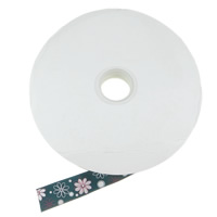 Grosgrain Ribbon with flower pattern & single-sided deep green 25mm Length Approx 50 Yard  Sold By Lot