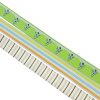 Grosgrain Band, Grosgrain Ribbon, enkelsidig, blandade färger, 9mm, Längd 150 Yard, 30varv/Lot, 5varv/PC, Säljs av Lot