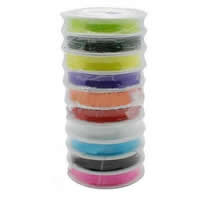 De Draad van het kristal, Crystal Thread, elastisch, gemengde kleuren, 0.60mm, Lengte Ca 80 m, 10pC's/Lot, Verkocht door Lot