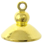 Messing Hanger Bail, gold plated, nikkel, lood en cadmium vrij, 13x11mm, Gat:Ca 1mm, Binnendiameter:Ca 12mm, 200pC's/Bag, Verkocht door Bag