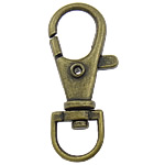 Sárgaréz Key Kapcsos, antik bronz színű bevonattal, nikkel, ólom és kadmium mentes, 13x37x5mm, Lyuk:Kb 6x9mm, 500PC-k/Bag, Által értékesített Bag