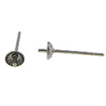 Stainless Steel Earring Stud Component original color 0.7mm Inner Approx 2.5mm Sold By Bag