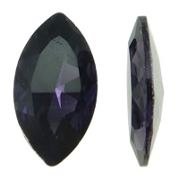 Cabochons en cristal, oeil de cheval, dos de Rivoli & facettes, Violet foncé, 7x15mm, 288PC/sac, Vendu par sac