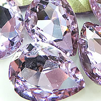 Crystal cabochons, Teardrop, dath airgid plated, ilghnéitheach, Violet, 13x18mm, 144ríomhairí pearsanta/Mála, Díolta De réir Mála