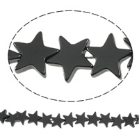 Granulos de hematita não-magnético, hematita não magnética, Estrela, preto, Grade A, 8x2.50mm, Buraco:Aprox 1mm, comprimento 15.5 inchaltura, 10vertentespraia/Lot, vendido por Lot