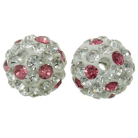 Rhinestone Clay Pave Χάντρες, πηλό rhinestone pave, Γύρος, με στρας, 10mm, Τρύπα:Περίπου 1.5mm, 50PCs/τσάντα, Sold Με τσάντα