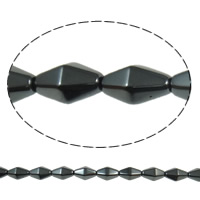 Perles hématites amagnétiques, hématite non magnétique, Bicône, noire, grade A, 7.5x12mm, Trou:Environ 1.5mm, Longueur 15.5 pouce, 10Strandstoron/lot, Vendu par lot