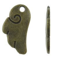 Vingeformet Zinc Alloy Pendler, Wing Shape, antik bronze farve forgyldt, nikkel, bly & cadmium fri, 17x10mm, Hole:Ca. 1mm, 500pc'er/Bag, Solgt af Bag