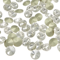 Cabochons en cristal, Plat rond, dos de Rivoli & facettes, cristal, 8mm, 1000PC/sac, Vendu par sac