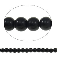 Perles de cristal rondes , noir, 6mm, Trou:Environ 1.5mm, Longueur 11.5 pouce, 10Strandstoron/sac, Vendu par sac