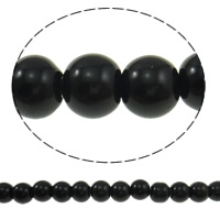 Perles de cristal rondes , noir, 8mm, Trou:Environ 1.5mm, Longueur Environ 12 pouce, 10Strandstoron/sac, Vendu par sac