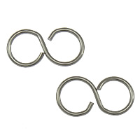 Rustfrit stål Connector, 316 Stainless Steel, Infinity, 1/1 løkke, oprindelige farve, nikkel, bly & cadmium fri, 10x5x0.60mm, Hole:Ca. 4mm, 2000pc'er/Lot, Solgt af Lot