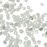 Kristall Cabochons, Dome, platt baksida & fasetterad, Kristall, Grade A, 2.4-2.5mm, 10Grosses/Bag, 144PC/brutto, Säljs av Bag