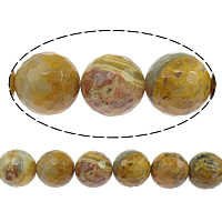 Agate naturale pazzo, agata pazzo, Cerchio, sfaccettati, 16mm, Foro:Appross. 2mm, Lunghezza Appross. 15 pollice, 5Strandstrefolo/lotto, Appross. 24PC/filo, Venduto da lotto