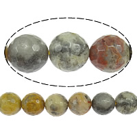 Prirodni Crazy ahat perle, Crazy Agate, Krug, faceted, 10mm, Rupa:Približno 1mm, Dužina Približno 15 inčni, 5pramenovi/Lot, Približno 38računala/Strand, Prodano By Lot