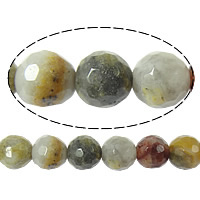 Prirodni Crazy ahat perle, Crazy Agate, Krug, faceted, 6mm, Rupa:Približno 1mm, Dužina Približno 15 inčni, 10pramenovi/Lot, Približno 64računala/Strand, Prodano By Lot