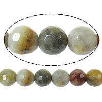 Agate naturale pazzo, agata pazzo, Cerchio, sfaccettati, 4mm, Foro:Appross. 1mm, Lunghezza Appross. 15 pollice, 10Strandstrefolo/lotto, Appross. 90PC/filo, Venduto da lotto