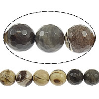 Zebra Jaspis Perle, rund, von Australien importieren & facettierte, 10mm, Bohrung:ca. 1mm, Länge ca. 15 ZollInch, 10SträngeStrang/Menge, ca. 37PCs/Strang, verkauft von Menge