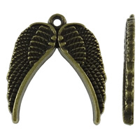 Wing Shaped Zinc Alloy Privjesci, Cink Alloy, antička brončana boja pozlaćen, nikal, olovo i kadmij besplatno, 20x23x2mm, Rupa:Približno 1.5mm, Približno 500računala/KG, Prodano By KG