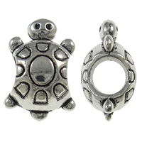 Coirníní European since Alloy, Sinc Alloy, Turtle, dath airgid antique plátáilte, gan troll, nicil, luaidhe & caidmiam saor in aisce, 10x15x8mm, Poll:Thart 5mm, Thart 520ríomhairí pearsanta/KG, Díolta De réir KG